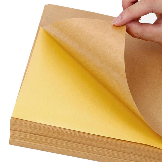 50 Vel A4 Bruin Kraft Stickerpapier Vel Zelfklevend Etiket Inkjet Printer lichtbruine kleur