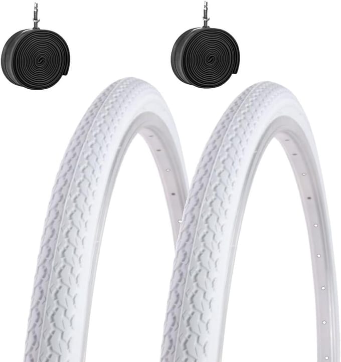 Set van 2 Witte Fietsbanden 26 x 1 3/8 voor Stadsfietsen