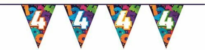 Vlaggenlijn Cijfers 4 jaar - 10 meter