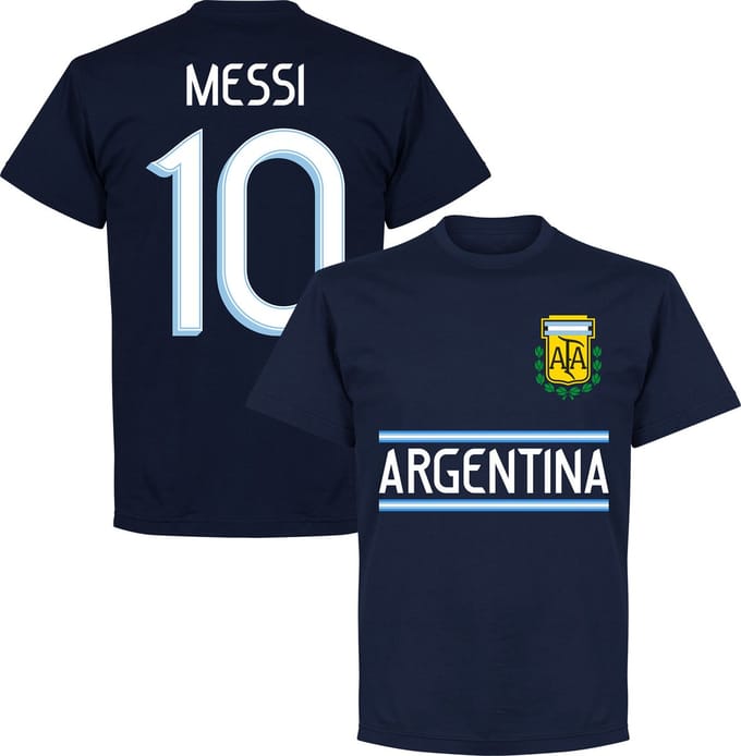 Argentinië Messi 10 Team T-Shirt - Navy - 4XL