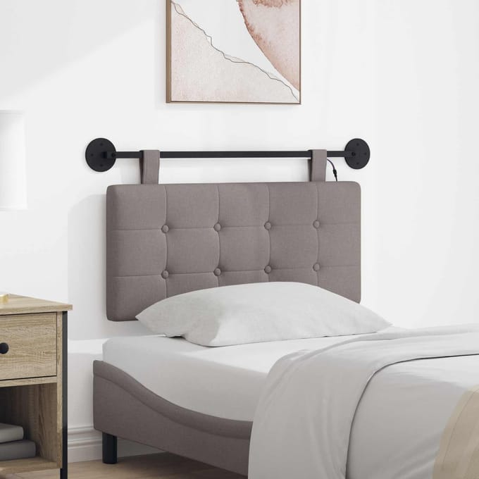 vidaXL - Hangend - hoofdbord - Taupe - Stof