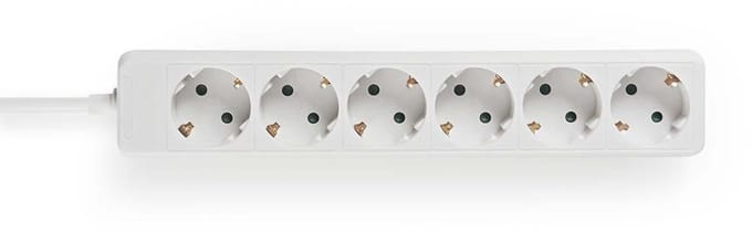 Pro Stroom Socket x6 - Wh - 3m