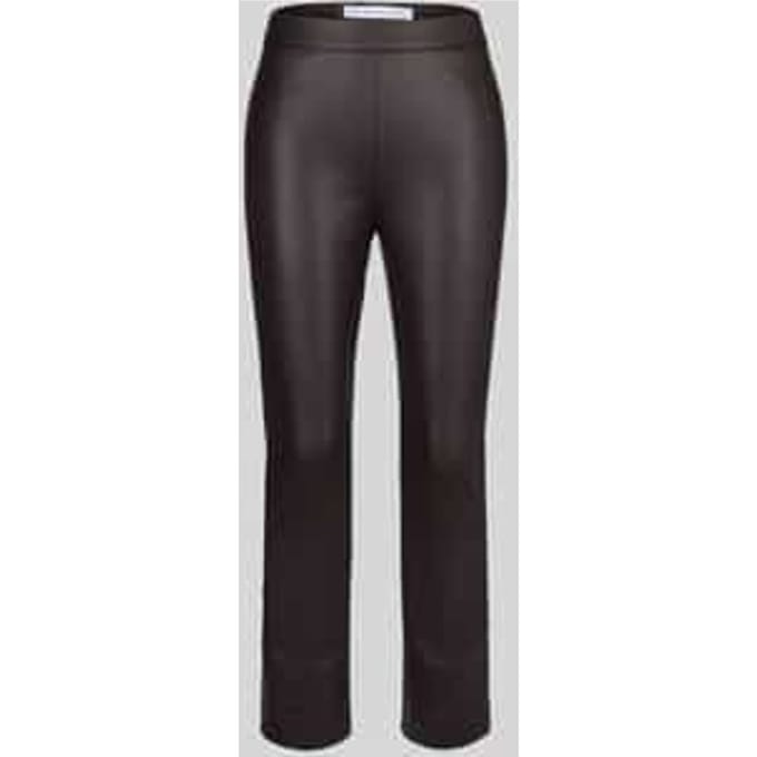 Wide leg kunstleren broek van viscosemix model 'MACY'