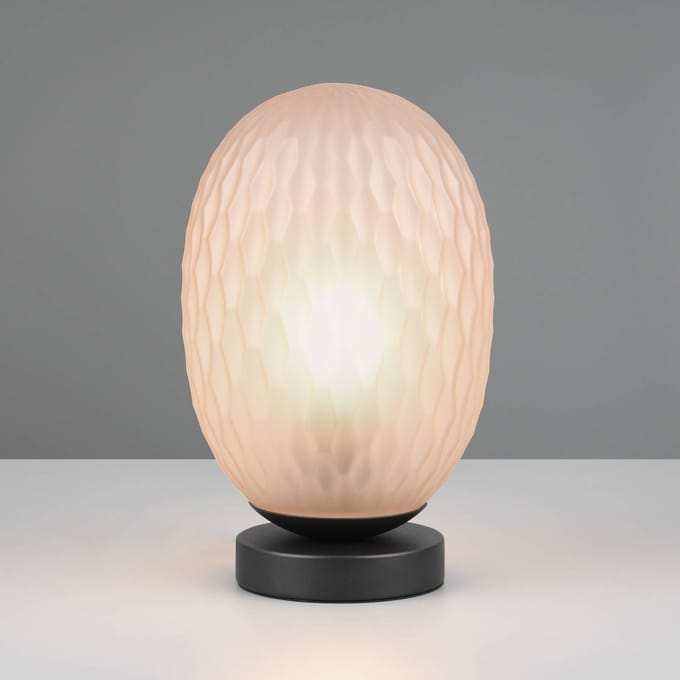 Trio Lighting Facette tafellamp, amber, hoogte 29 cm, glas, E27