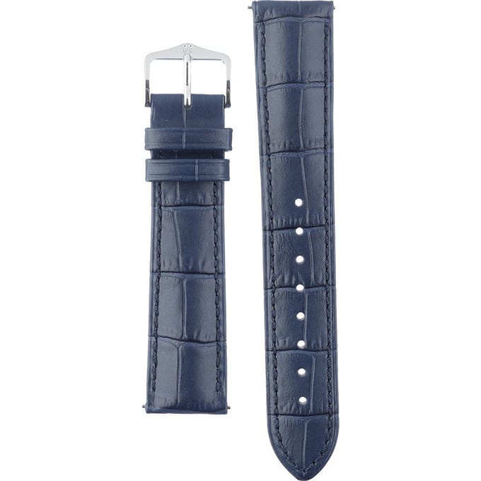 Hirsch Horlogeband -  Duke Donkerblauw - Leer - 20mm