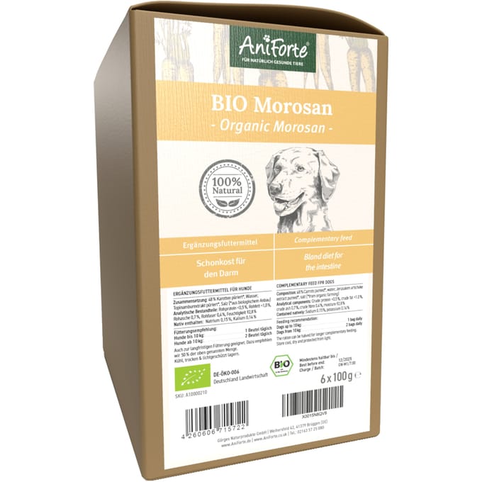 6x100g AniForte bio Morosan aanvullende voeding voor honden