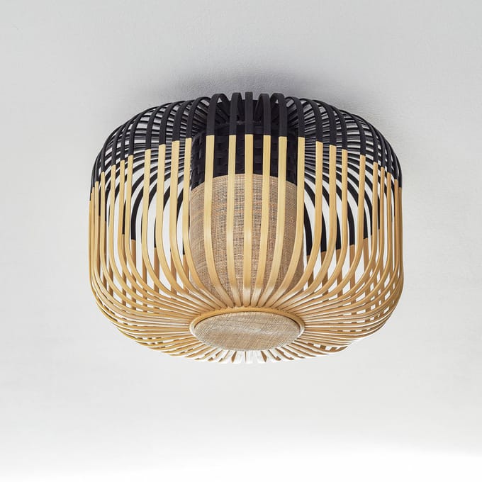 Forestier plafondlamp Bamboo Light S, Ø 35 cm, zwart