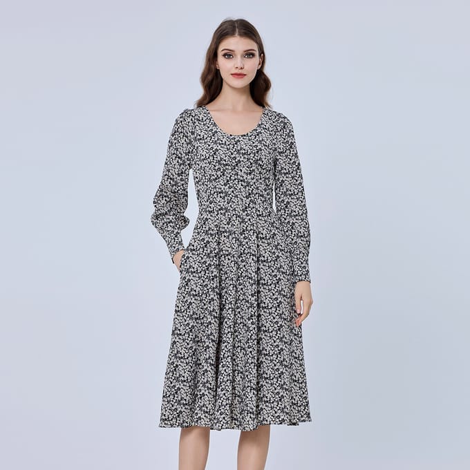 Midi Tea -jurk met Liberty Print