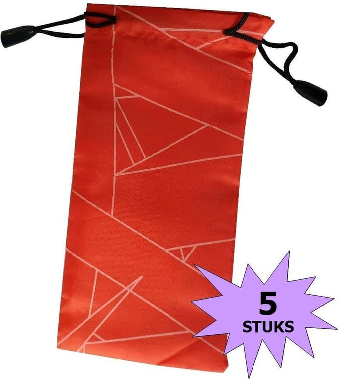Fako Bijoux® - Brillenhoes - Brick - 18x9cm - Rood - 5 Stuks