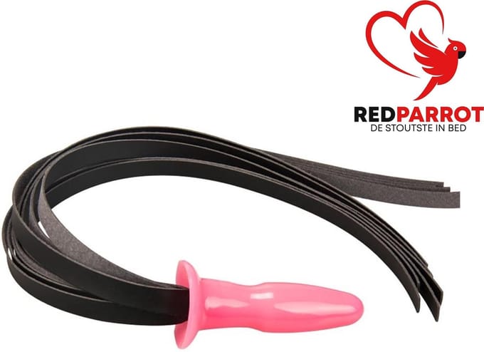 Anale plug met lederen rijzweep - BDSM - Buttplug - PU - Spanking