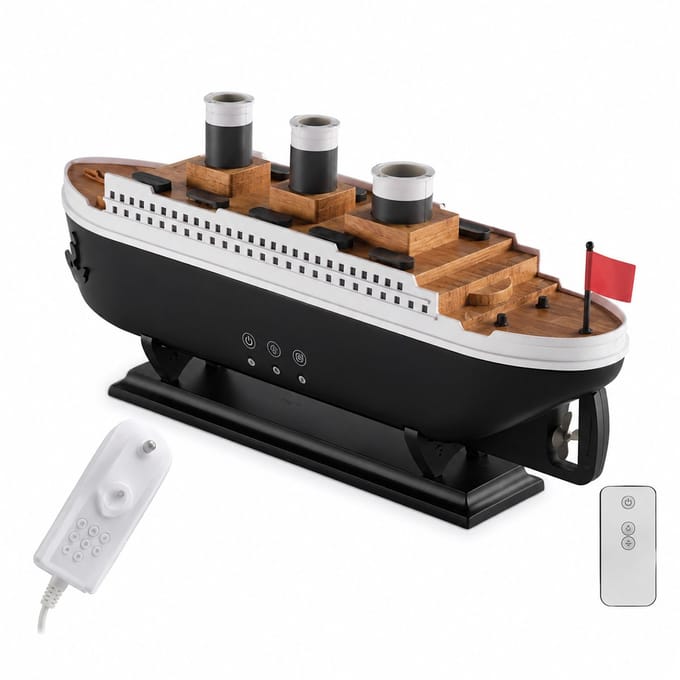 DIMICO - Luchtbevochtiger 250ML – Aroma Diffuser Titanic – Afstandsbediening – Stil – Timer – LED Licht – Design Humidifier USB