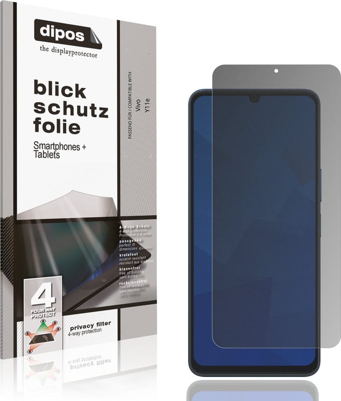 dipos – Matte Privacy Screenprotector geschikt voor Vivo Y11e | Anti-Spy Beschermfolie