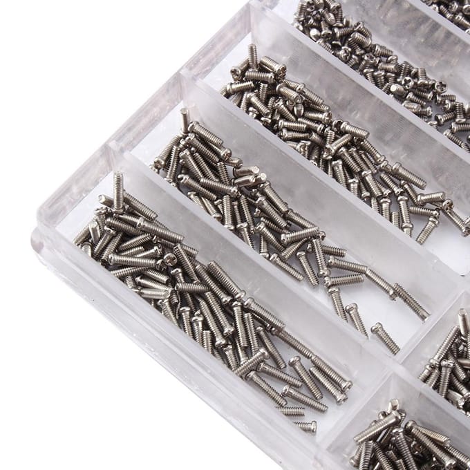 1000 stuks Roestvrijstalen Schroeven 1,6-5,5 mm Fr Micro Bril Horloge Reparatie Gereedschapskit blue