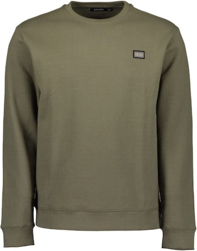 Blue seven heren - Trui 370169 army sweatstof maat L
