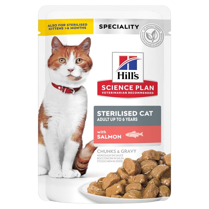 12x85g Young Adult Sterilised Cat Zalm Hill's Science Plan Kattenvoer