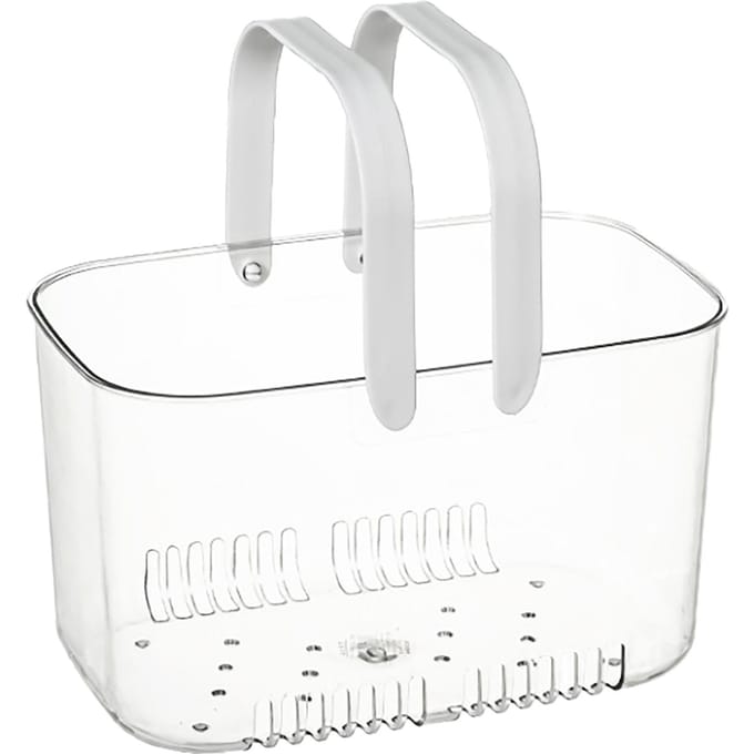 Douchemandje Schattige Eenvoudige Stijl Grote Capaciteit Waterdicht Hol Design Draagbaar Transparant Douche white