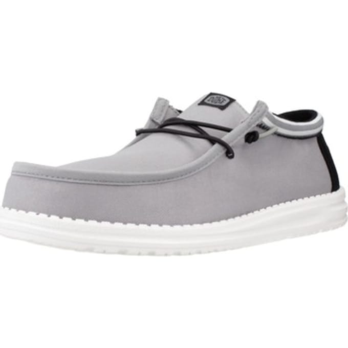HEYDUDE - Wally Letterman Heren Instappers Light Grey/White - Maat 40