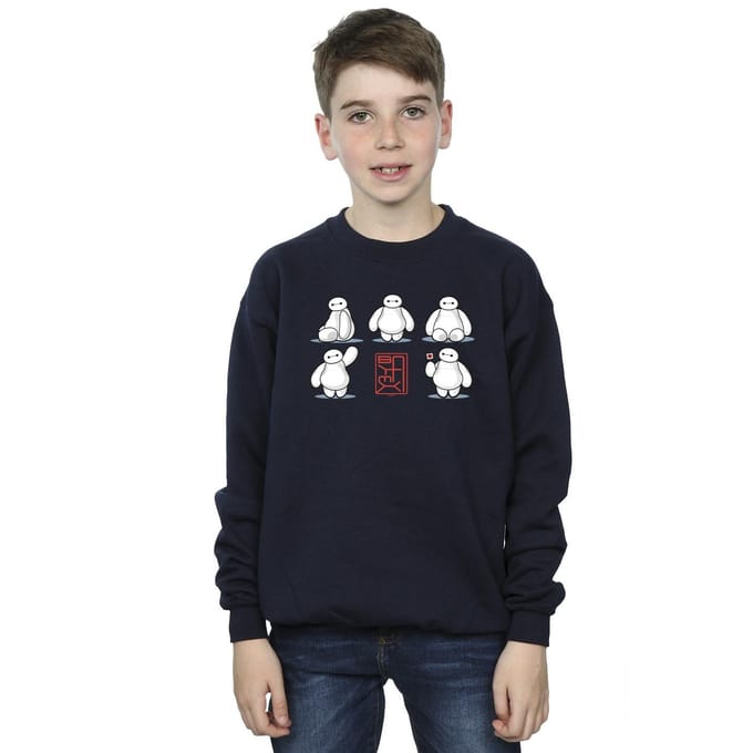 Disney Jongens Big Hero 6 Baymax Veel houdingen Sweatshirt (Marineblauw)