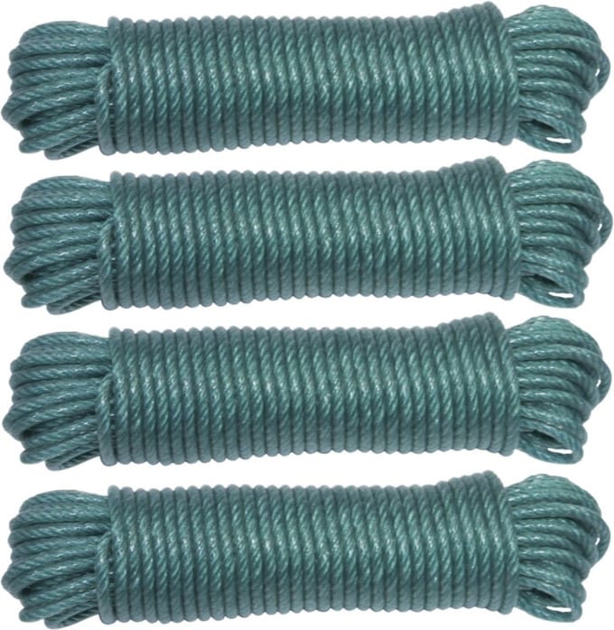 AMIG paracord touw - 4x - 20 meter - D5mm - 110kg - PE/PVC - groen