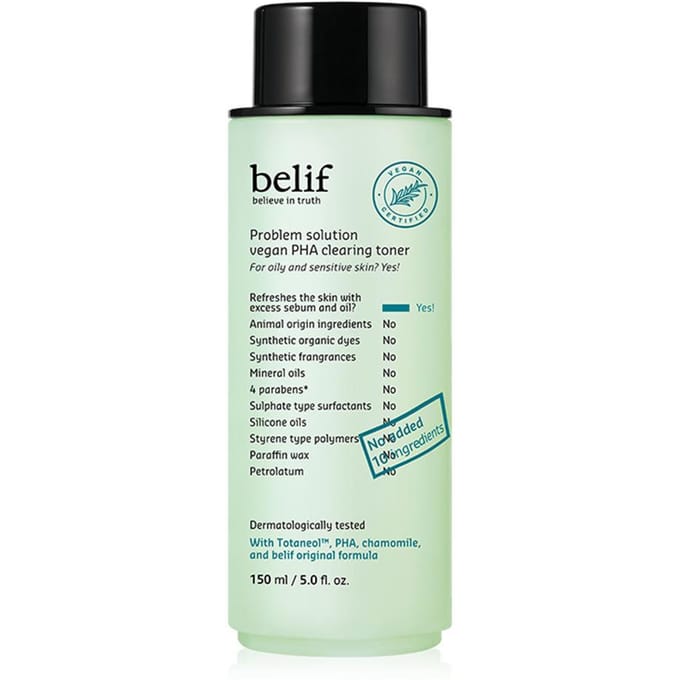 [belif] Problem Solution Vegan PHA Clarifying Toner 150ml white
