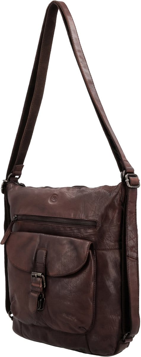 Hide & Stitches Paint Rock Rugzak - 100% Leer - Donkerbruin