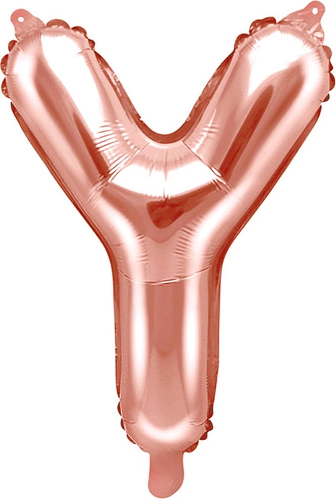 Partydeco - Folieballon Rose Gold Letter Y (35 cm)