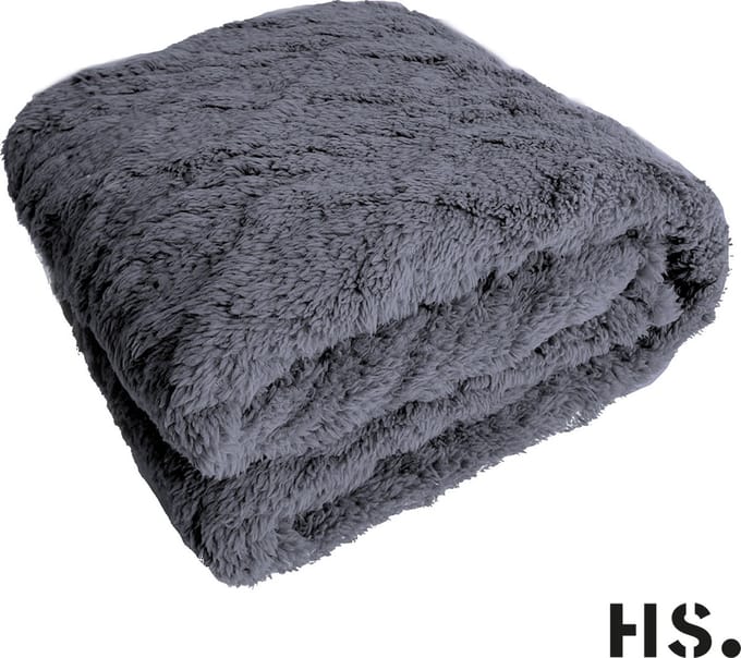 Home Society Plaid - Boston - Grey Grijs - 130x170 cm - Acryl - Deken