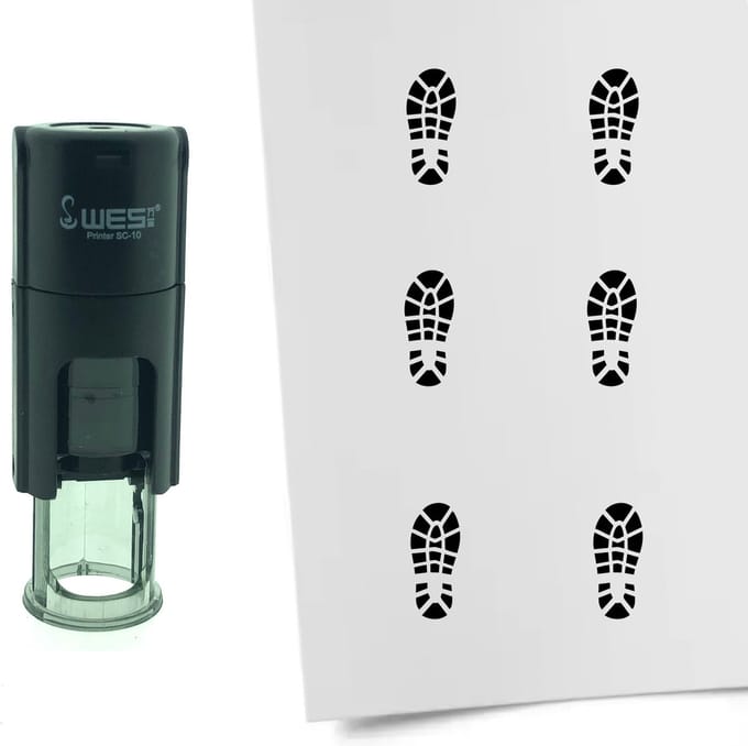 CombiCraft Stempel Schoenafdruk 10mm rond - zwarte inkt