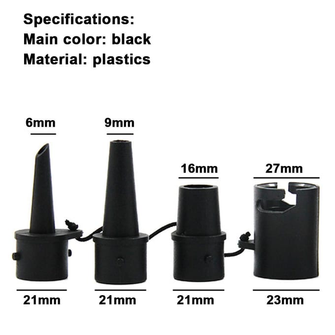 Paddleboard Opblaasadapter Multifunctionele Opblaasmondstukadapter Auto-opblazer Converter zwart