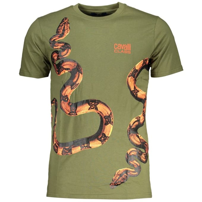 Cavalli Class Verde Katoenen Heren T-Shirt