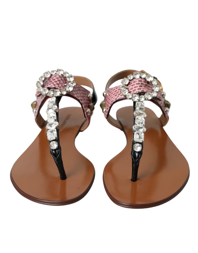 Dolce Gabbana Versierde Tanga Sandalen