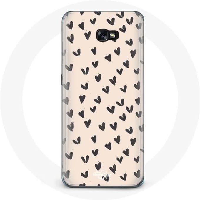 Case voor Samsung A5 2016 Abstracte textuur achtergrond zwarte harten