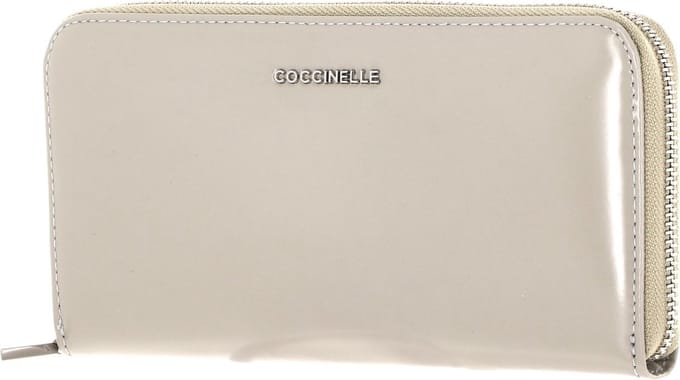 COCCINELLE Leren Portemonnee Tassel Zip Around Wallet Gelso Beige