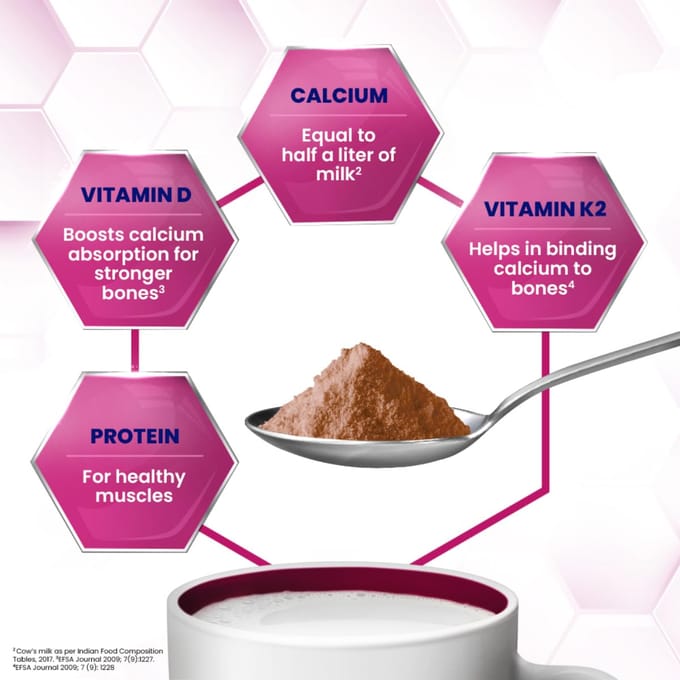 Horlicks Women's Plus Chocolade Gezondheidsdrank 400g Navulverpakking voor Sterke Botten Met Calcium Vitamine D K2 white