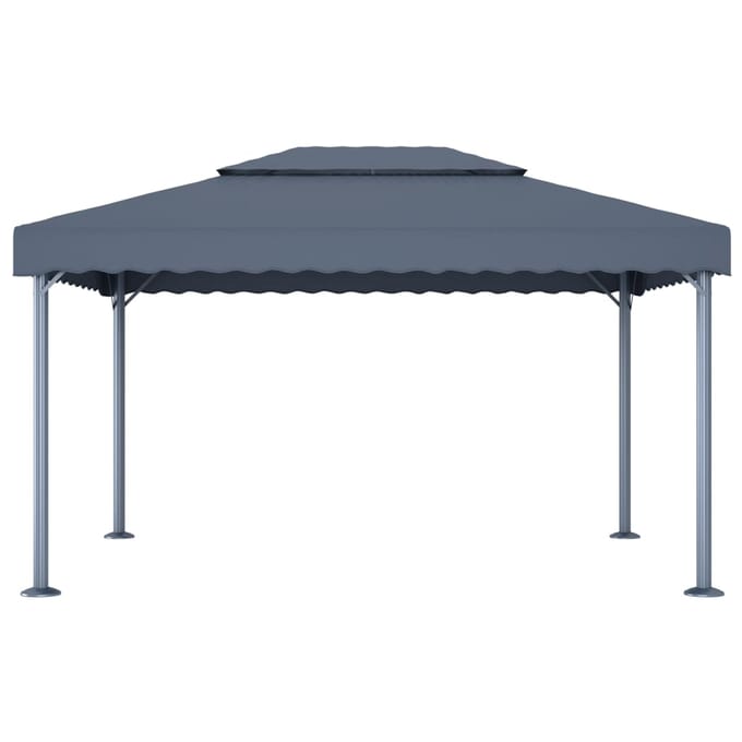 vidaXL - Prieel - 400x300 - cm - aluminium - antraciet