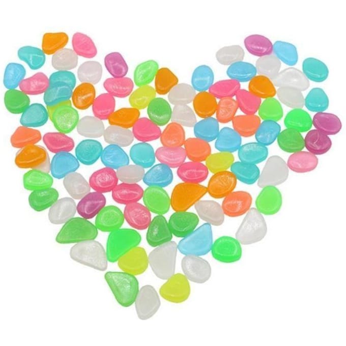 Lichtgevende stenen - Pabbles - 100 stuks - Plastic - 2-3 cm - Tuindecoratie paars