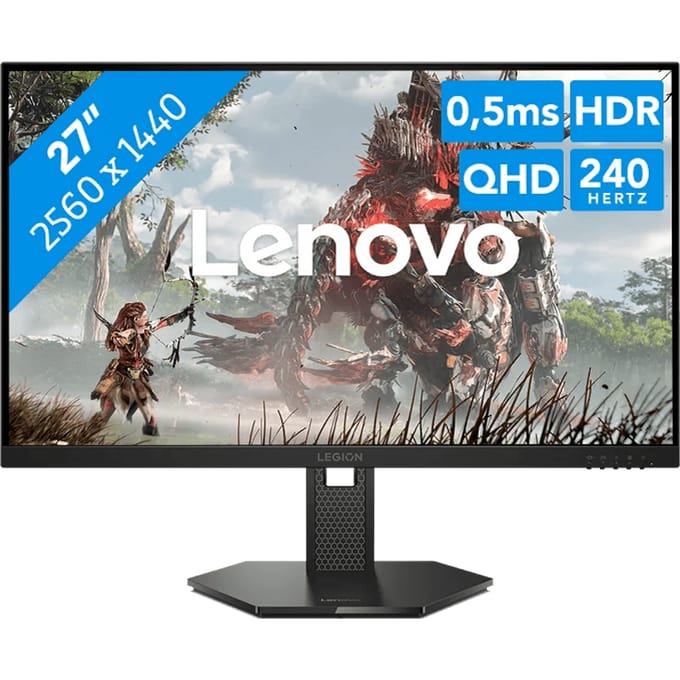 Lenovo Legion 27Q-10 68,6 cm (27 inch) QHD Gaming Monitor - 2560 x 1440 pixels, 165 Hz, 1 ms, LED, zwart