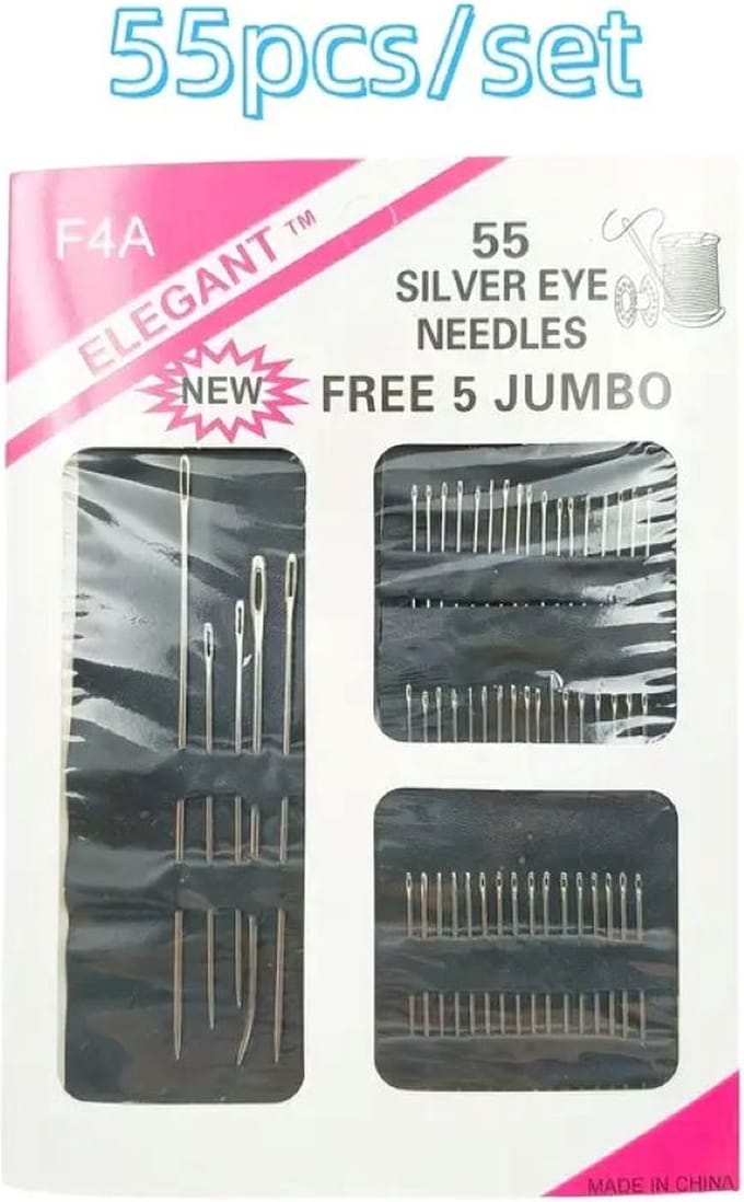 DW4Trading RVS Naai Naalden Set 55 Stuks - Huishoudelijke Accessoires