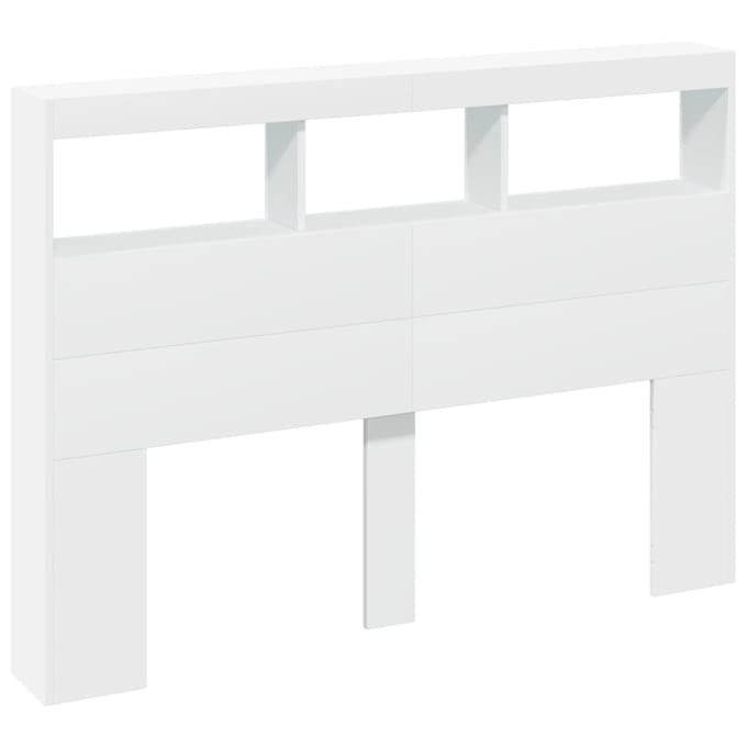 vidaXL - Hoofdbordkast - met - LED-verlichting - 140x17x102 - cm - wit