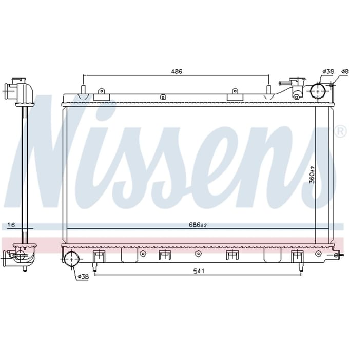 Radiator, motorkoeling NISSENS 64122