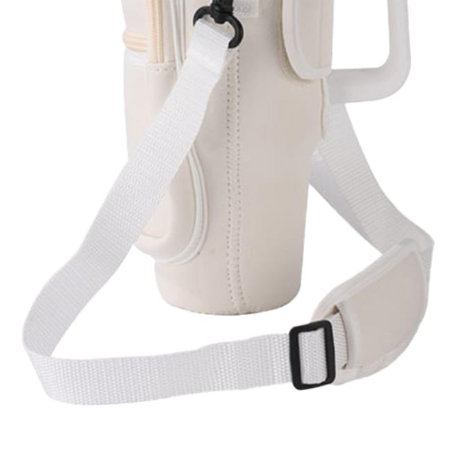Waterfles Tas Antislip Draagbaar Dubbellaags Waterfleshouder met Handvat Geschikt voor Stanley white