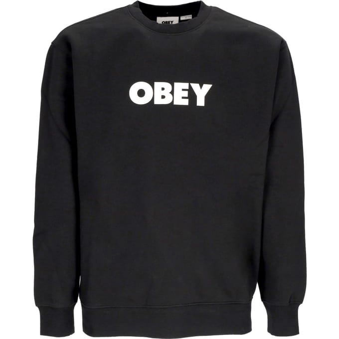 Bold Crew Premium Fleece herensweatshirt met ronde hals, zwart