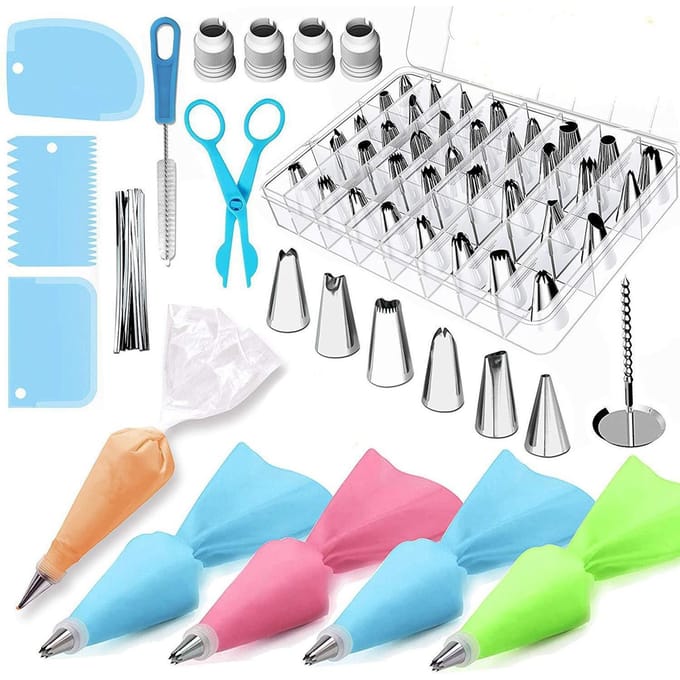 72-delige taartversieringssets, decoratiesets, bakbenodigdheden met glazuurtips/gebak 72Pcs white