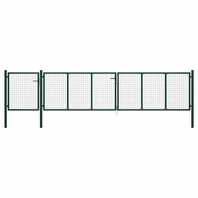 vidaXL Tuinpoort staal 500x75 cm groen