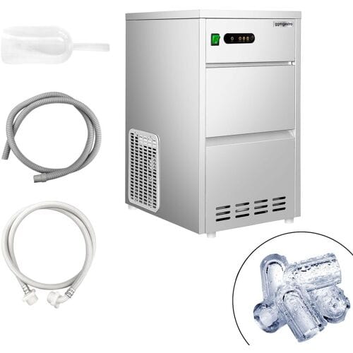GGM Gastro Eiswürfelbereiter - Hohlzylinder - 24 kg/24 h Zilver