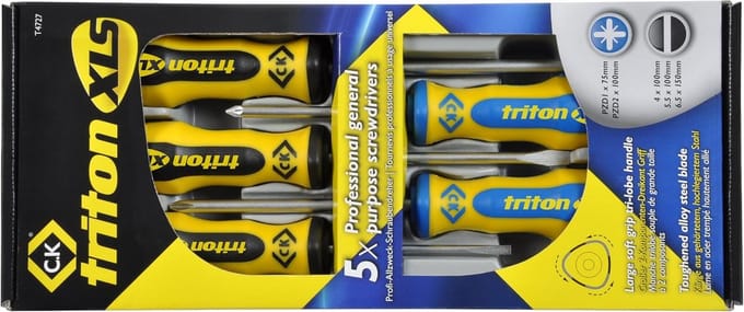 Grote Schroevendraaierset met 2-Componenten Handvatten en Magnetische Tips