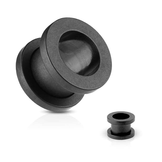 Mat Zwart screw fit Tunnel-10 mm ©LMPiercings