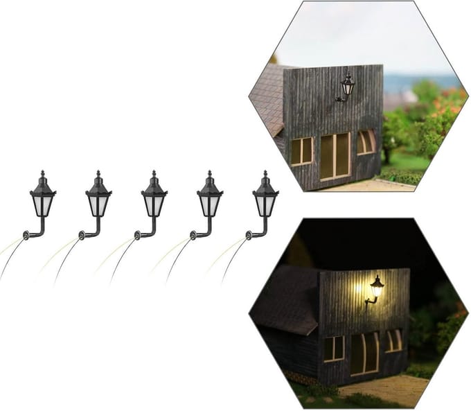 5 Stuks Modelspoorweg N schaal Buitenlampen Warm Wit Verlichting