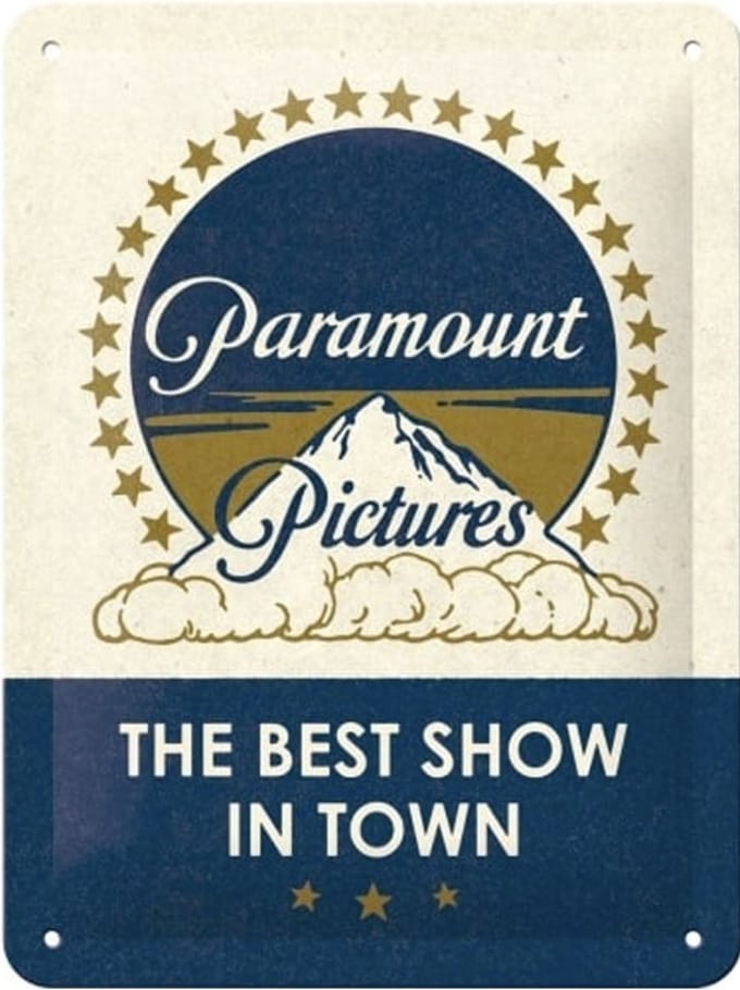 Metalen Bord 15x20 cm Paramount - Klassiek Logo