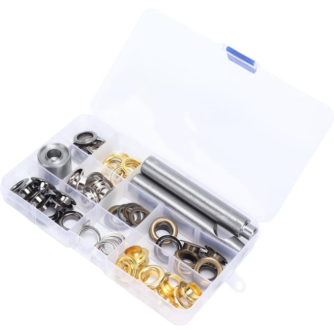 Kit d'outils à œillets 12 mm Grands œillets métalliques galvanisés Ensemble d'outils Décoration d'artisanat Équipement de bureau gray